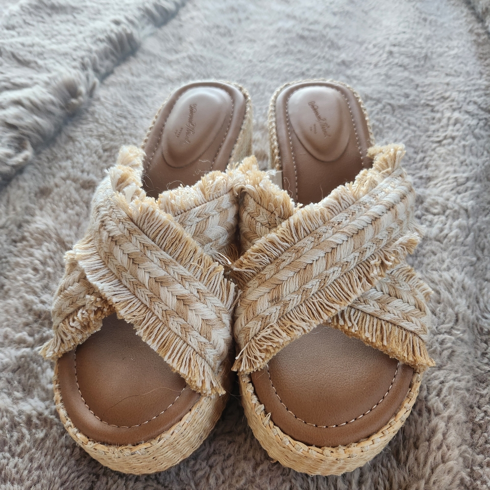 Braided Tan Women's Slide Sandals
